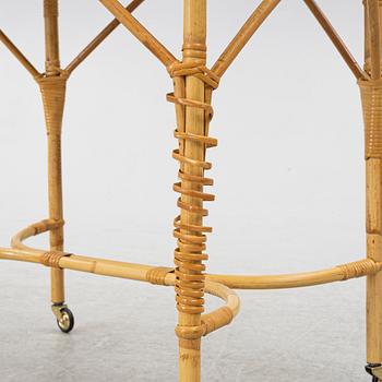 Brick table, rattan, Svenskt Tenn, mid-20th century.