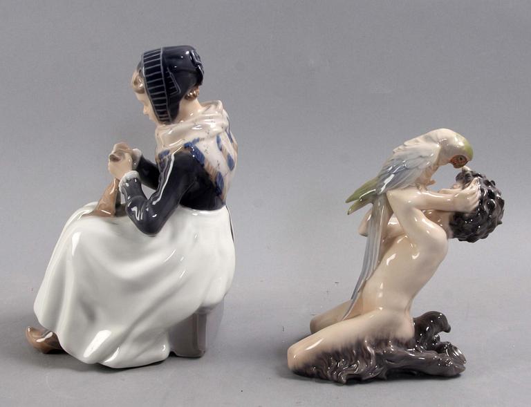 FIGURINER, 2 st, porslin, Royal Copenhagen.