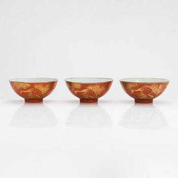 Three porcelain bowls, China. Early 20th century.