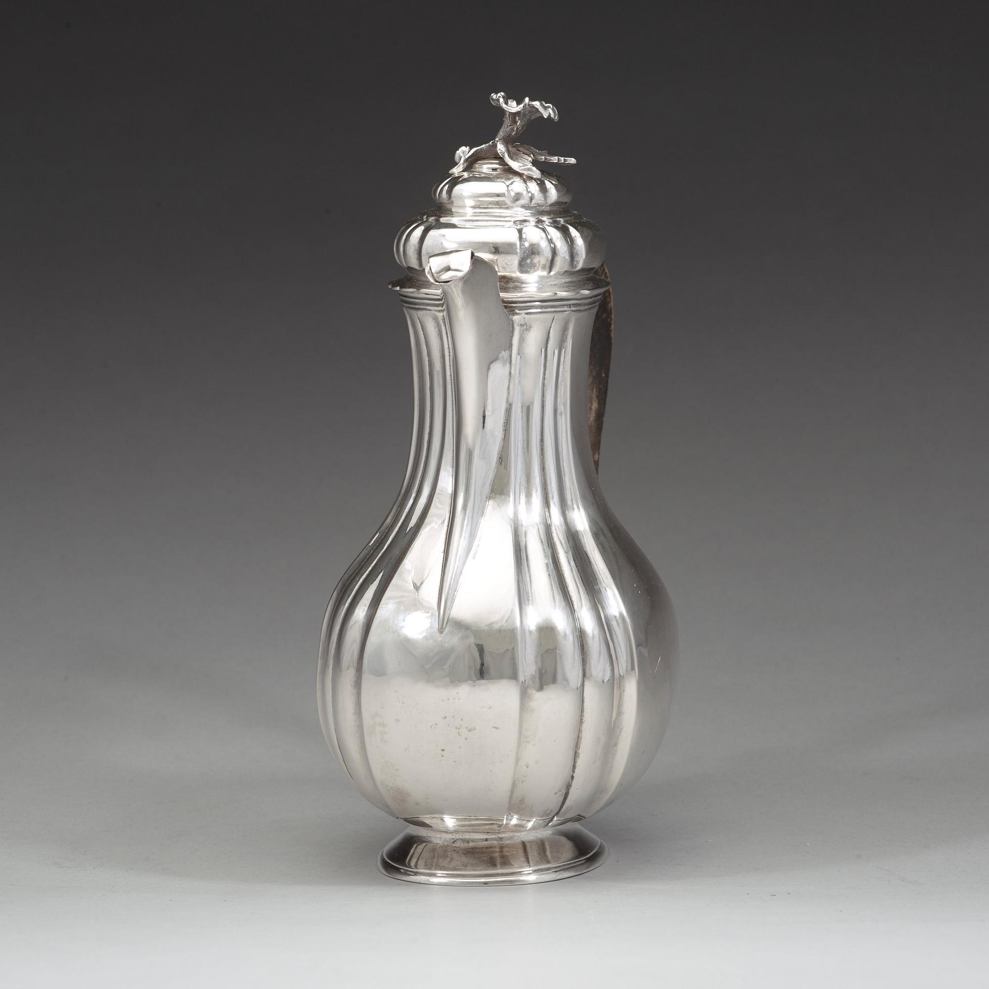 A Swedish late baroque silver coffee-pot, mark of Johan Lorens Starin, Stockholm 1742.