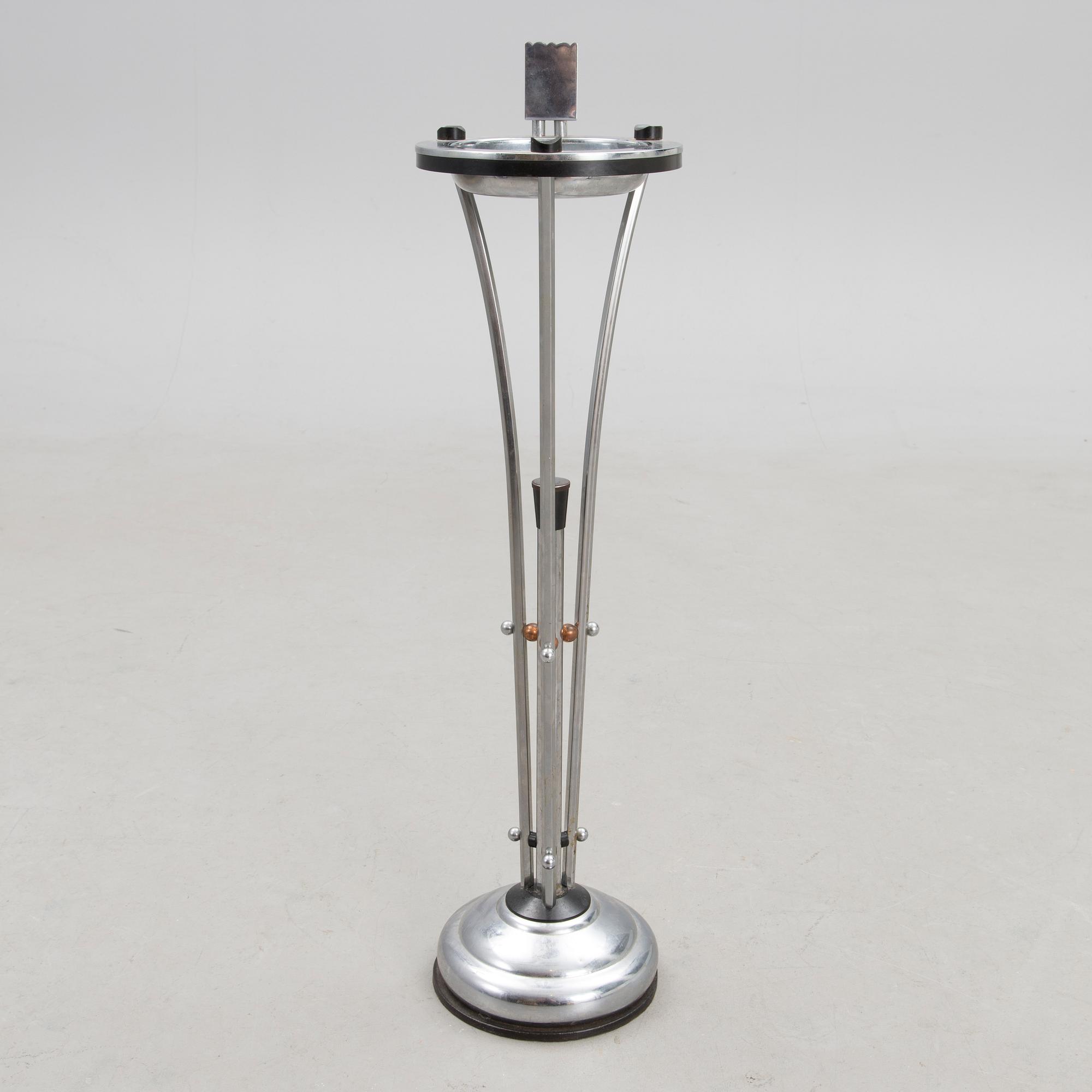 An Art Deco pedestal ashtray, presumably Demeyere, Belgium 1930s.