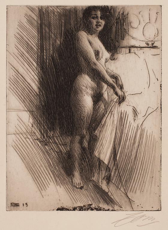 Anders Zorn, ANDERS ZORN, etching (I state of II), 1903 (few copies), signed in pencil.