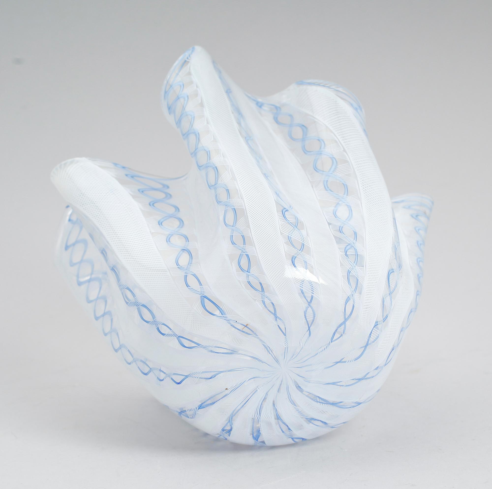 NÄSDUKSSKÅL, glas, Venini, märkt Venini, Murano, Italien.