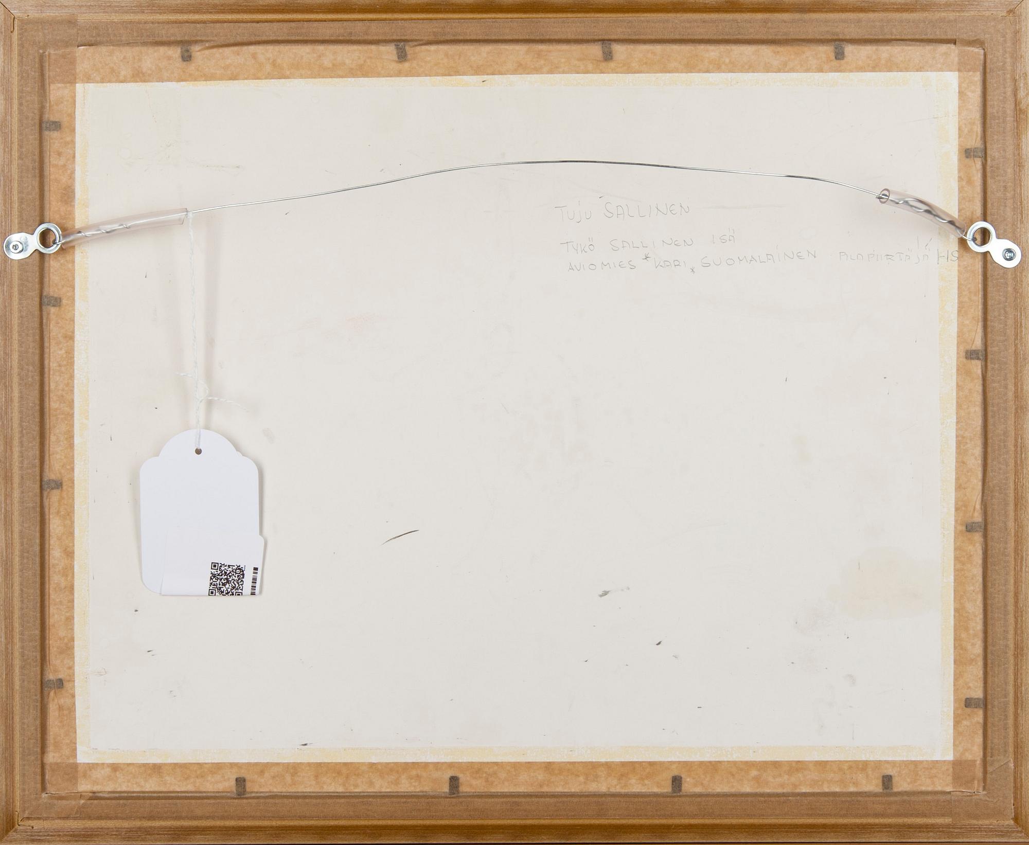 TAJU SALLINEN, blandteknik på papper, signerad och daterad -61.