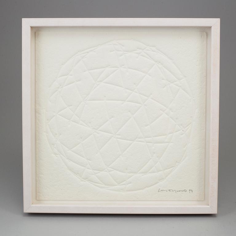 LARS ENGLUND, sculpture and paper relief signed and dated 99.