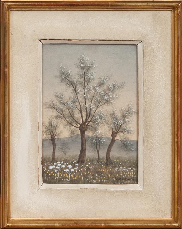 OSKAR BERGMAN, akvarell. Signerad.