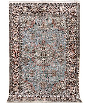 A silk Kashmir carpet, c. 279 x 180 cm.