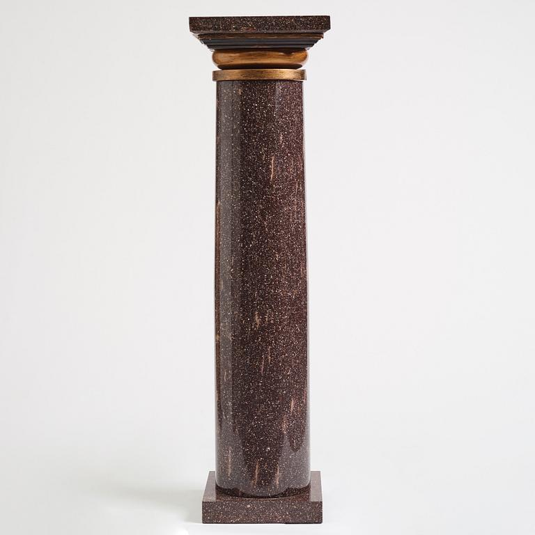 A Swedish porphyry column, 19th century.