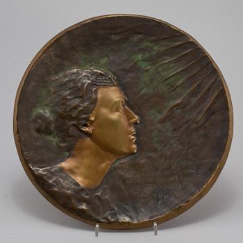 GERDA SPRINCHORN, relief, brons, signerad och daterad 1899.