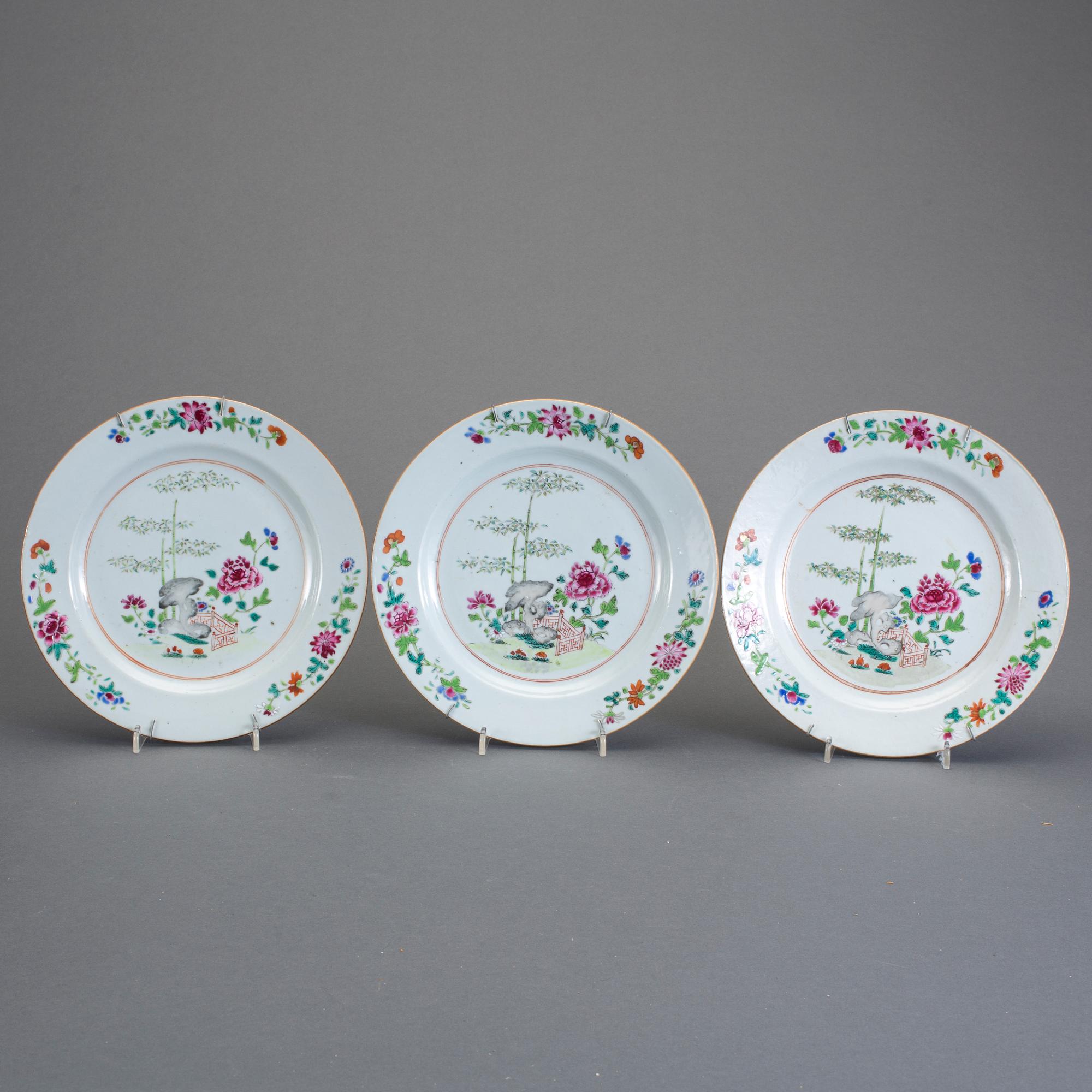 TALLRIKAR, 6 st, porslin, Kina, kompaniporslin, Kina, Qianlong (1736-95).