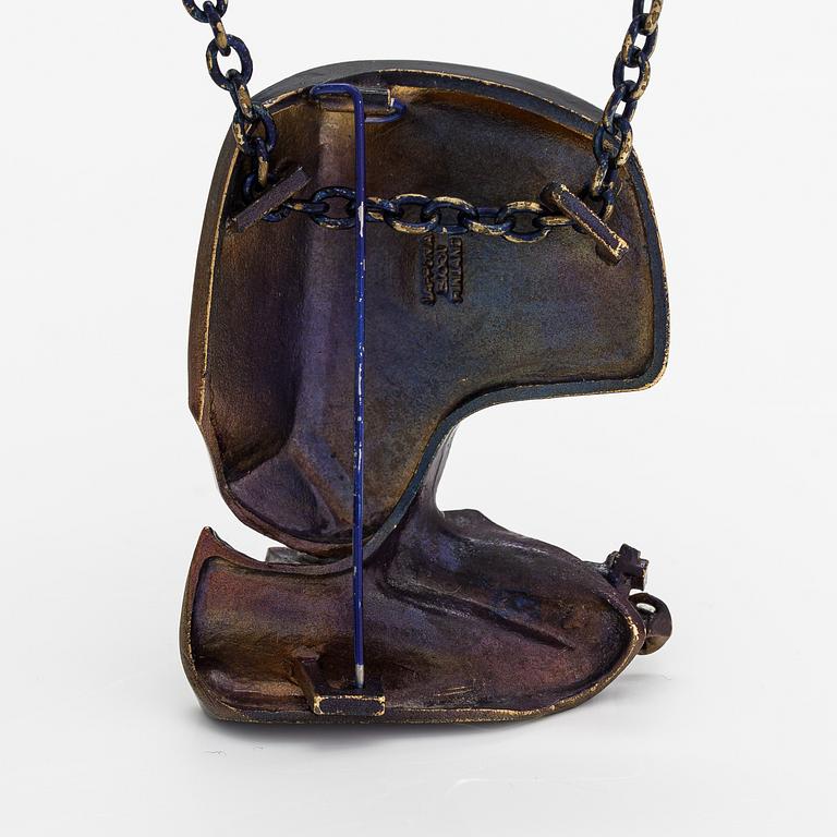 Björn Weckström, A flame bronze necklace "International arms Inc" and ring "Henry J". Lapponia.