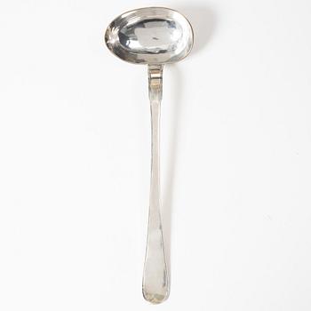 A Swedish silver soup ladle, mark of Adolf Zethelius, Stockholm 1797.