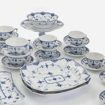 A 51-piece porcelain coffee and tea service, "Musselmalet", Royal Copenhagen, Denmark.