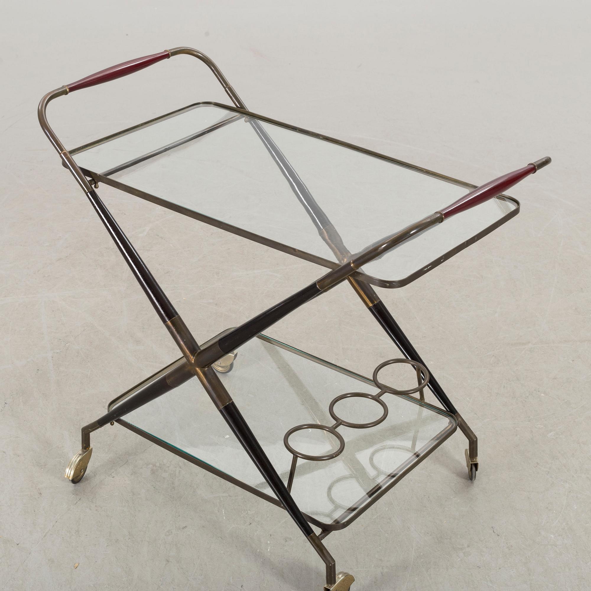 Midcentury 1950's Bar Cart, Drinks Trolley, attributed to Cesare Lacca Italy.