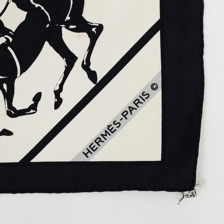 Hermès, two twill silk scarves.