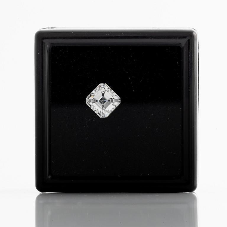 A square emerald-cut diamond.