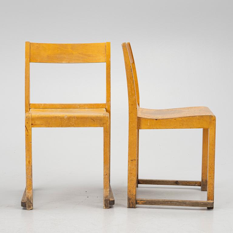 Sven Markelius, Seven chairs, 'Orkesterstolen', 20th century.