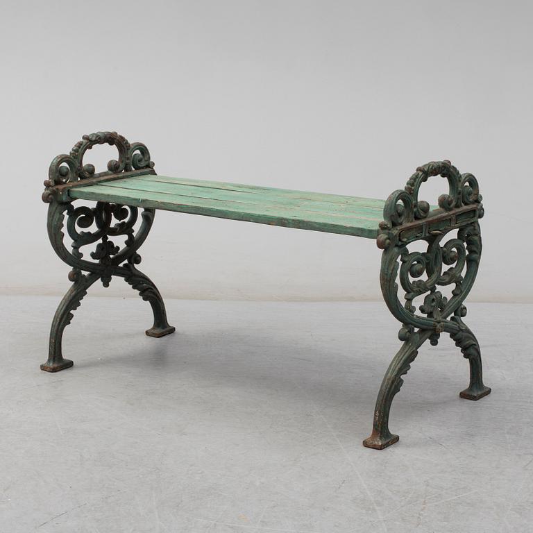 GARDEN BENCH, cast iron, ca 1900.