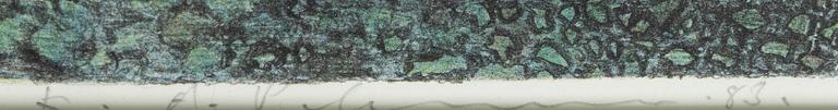 Anders Pehrson, lithograph in colours, signed, dated 83, provtryck.