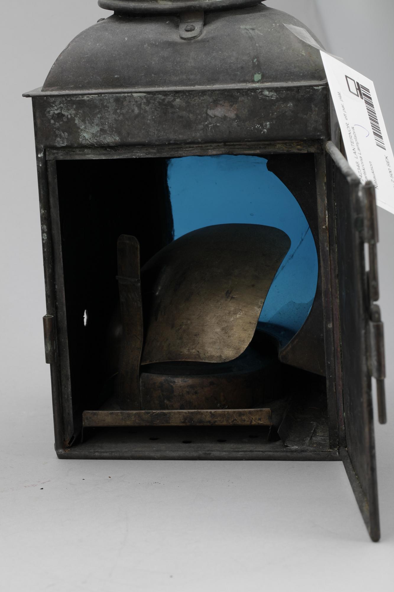 LANTERNOR, ett par, plåt, Karlskrona Lampfabrik.