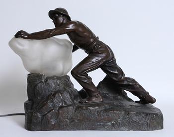 BORDSLAMPA, sign "Bläsche", 1900-talets första hälft.