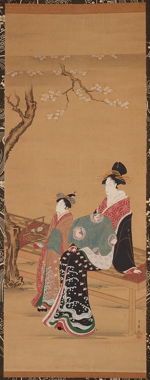 Two japanese hanging scrolls, 20th century.