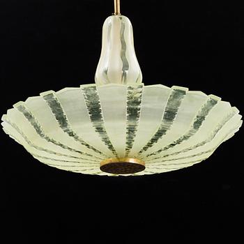 A Swedish Modern glass ceiling light, 1940's.