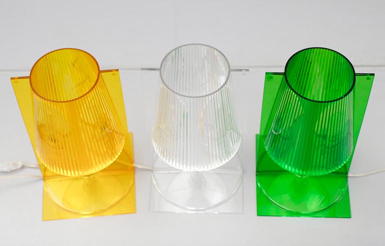 BORDSLAMPOR, 3 st, "Take", Ferrucio Laviani, Kartell, 2000-tal.