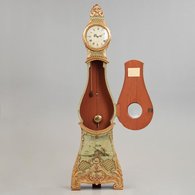 A Swedish Rococo 18th century longcase clock by Johan Fredman,