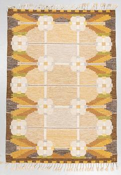 Ingegerd Silow, a carpet, "Dellen", flat weave, ca 236 x 168 cm, signed IS.