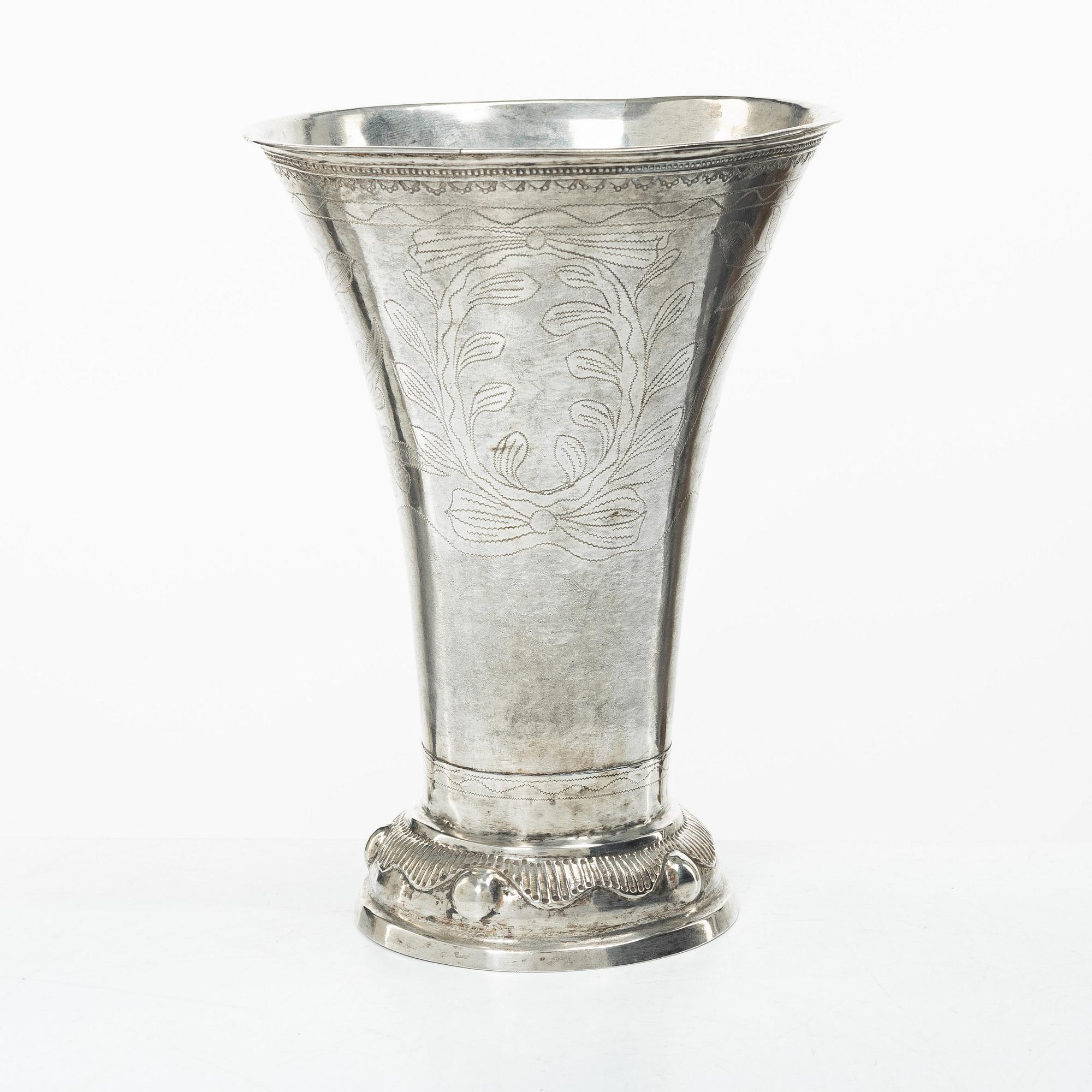 A Swedish silver beaker, mark of Hans Lyberg, Borås 1811.
