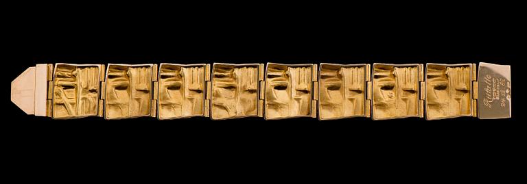 Björn Weckström, BRACELET, "Suma", 14K gold. Lapponia 1971.