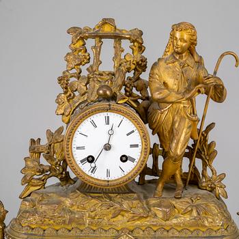 A  19th/20th century mantle clock in Louis-XVI style.