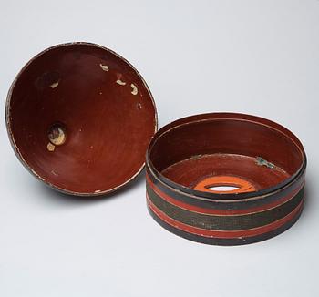 MANDARIN HATS, 3 PIECES IN A HAT BOX. China, Qing dynasty, 19th century.