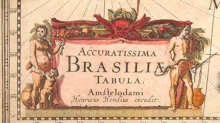 Henricus Hondius II, map of Brazil, ca 1635.