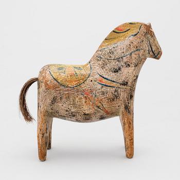 A painted folk art dala horse early 20th century.