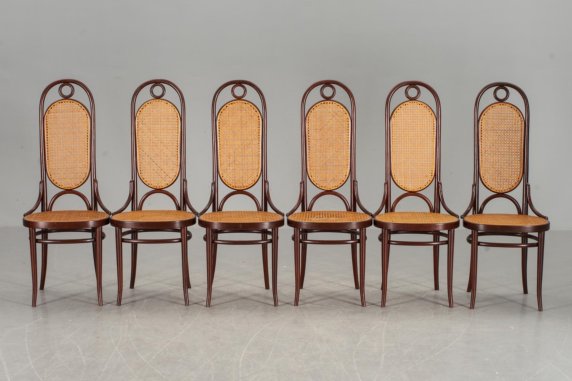 STOLAR, 6 st. Thonet. Modell 207, 1900-talets andra hälft.