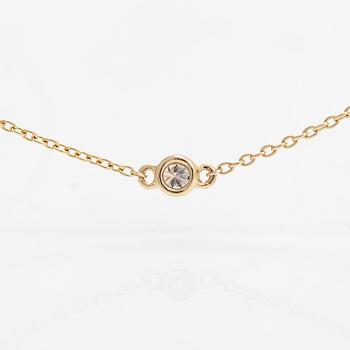 A 14K gold necklace with diamonds ca. 0.15 ct in total.