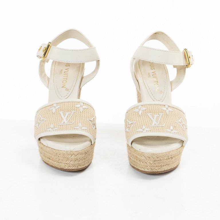 Louis Vuitton, sandals, "Helios Wedge Espadrille", size 37.