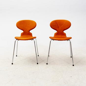 A set of six Arne Jacobsen "Myran" leather chairs for Fritz Hansen Denmark, later part of the 20th century,