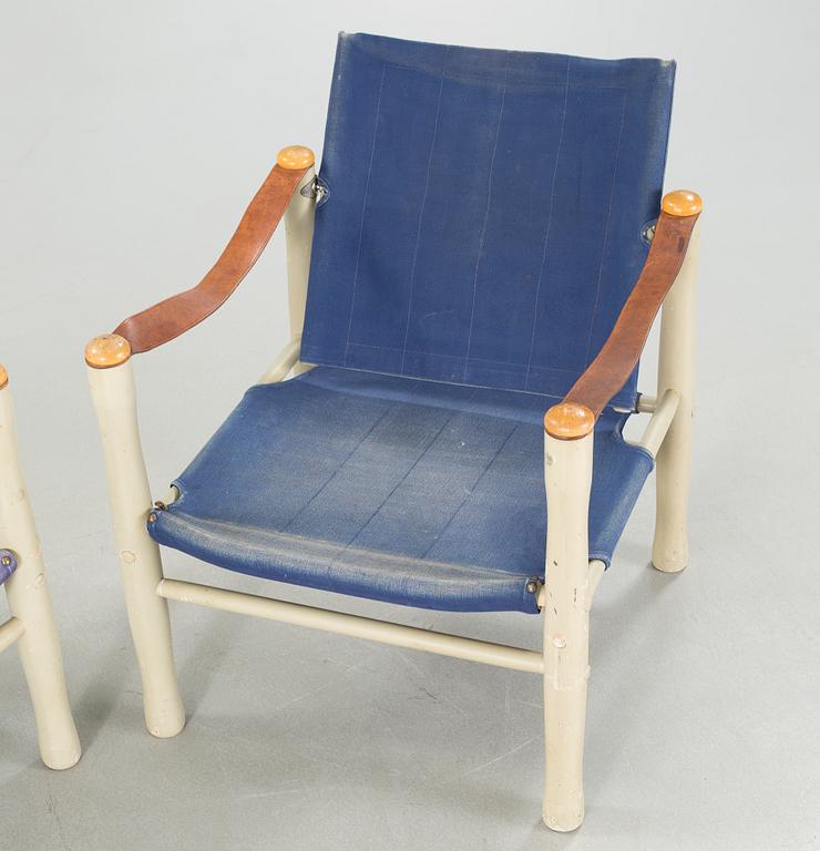 A pair of safari chairs by Elias Svedberg for NK, second half of the 20th century.