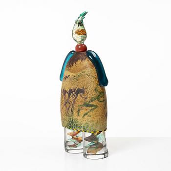 Kjell Engman, skulptur, glas, unik, signerad, Kosta Boda, 1994.