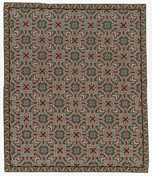 A cross-stitch embroidery bed cover, Scania c.. 188 x 160 cm, Scania, around 1900.