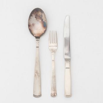 Jacob Ängman, a set of 21 silver flatware service parts, 'Rosenholm', GAB, among others, Eskilstuna, 1979.