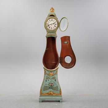 A Swedish painted Rococo longcase clock mid 1700's.