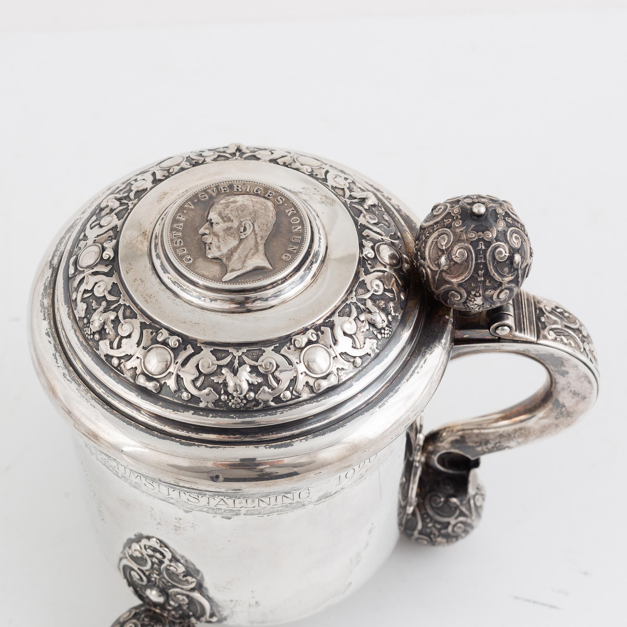 A Swedish Silver Tankard, mark of Guldsmeds Ab I Stockholm Försäljn, Stockholm 1920.