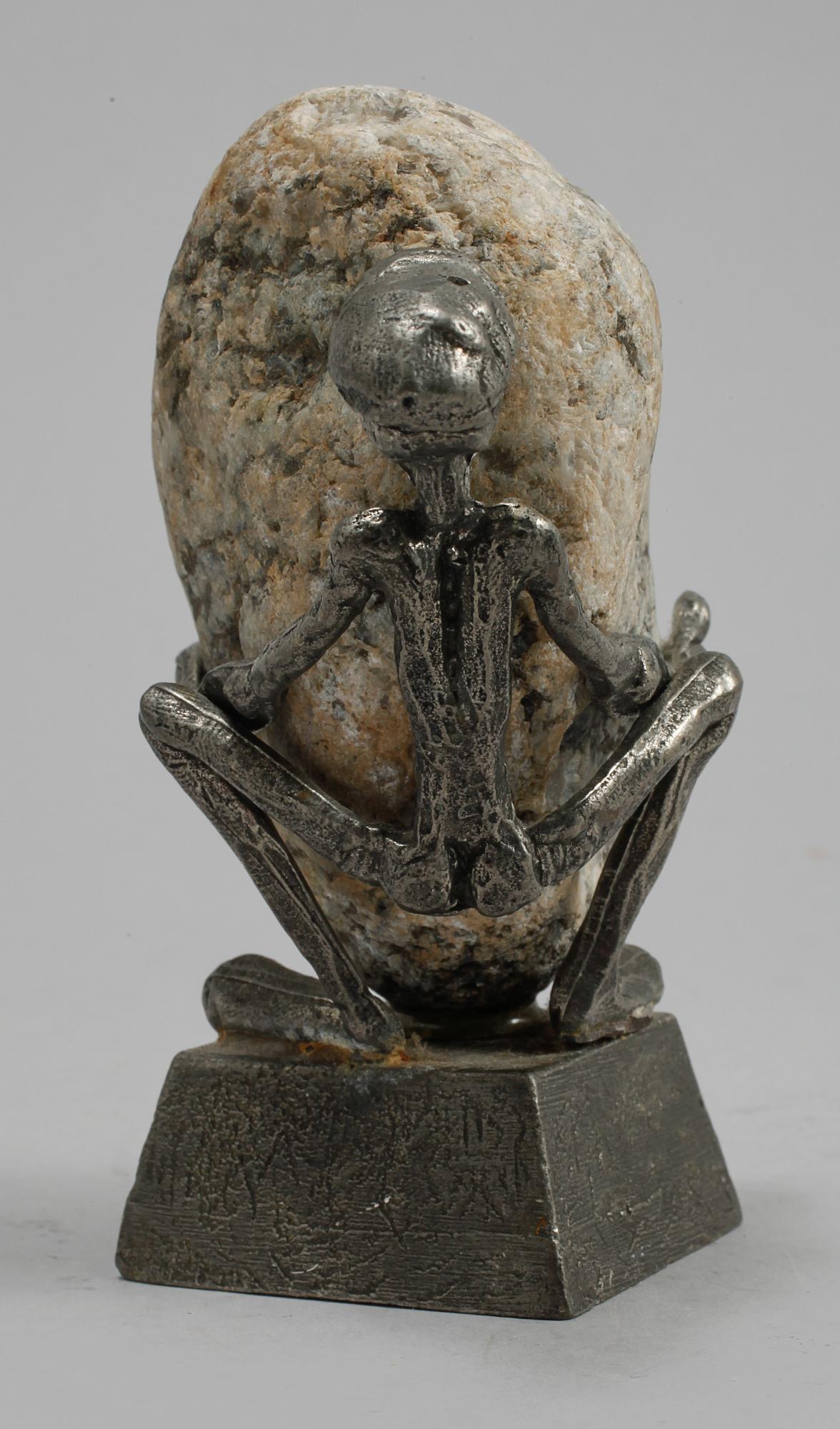 HENRY GUSTAFSSON, skulptur, tenn och sten, 1986.