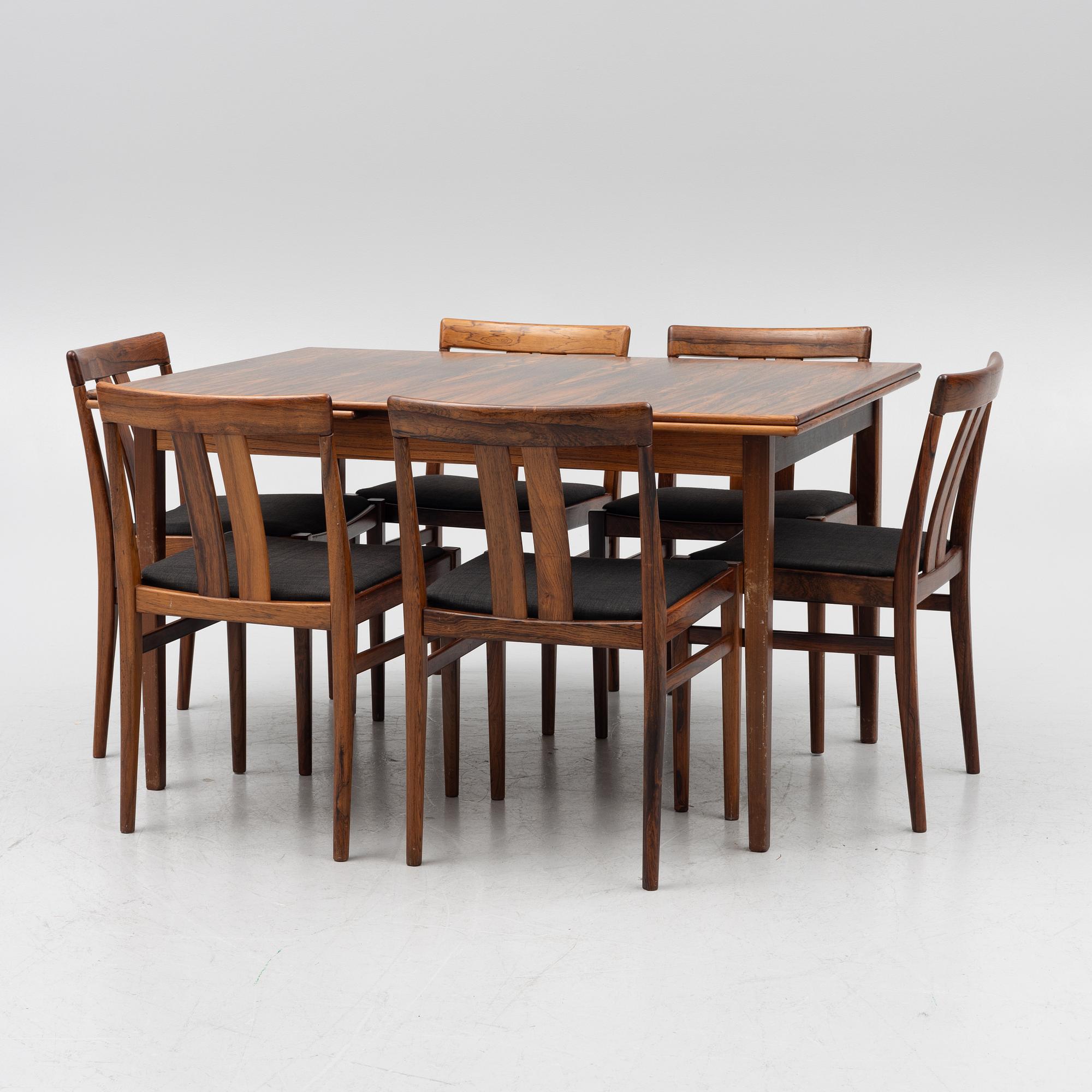 A seven-piece dining suite, 'Köln' and 'Ladoga', IKEA, 1960s-70s.