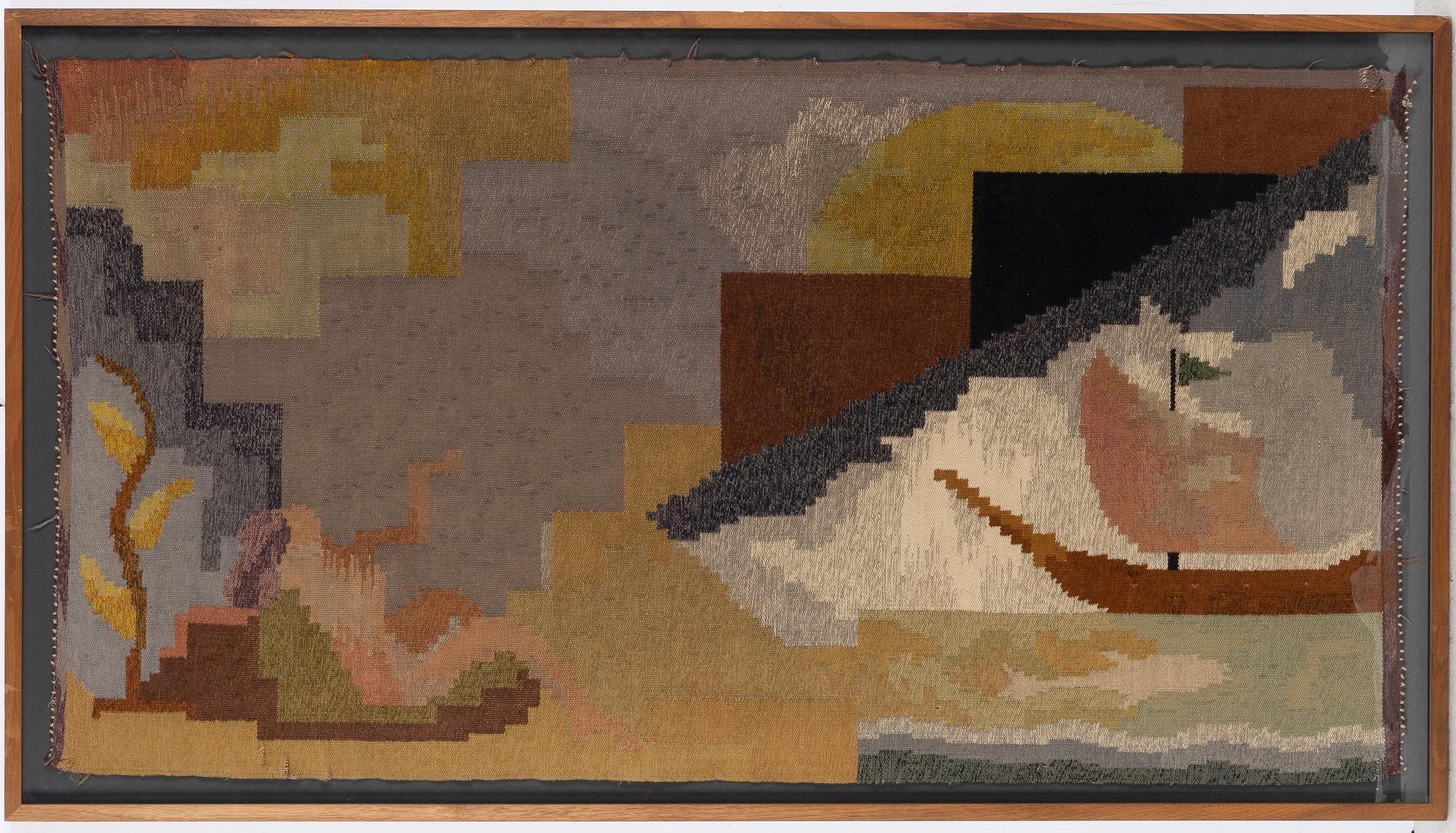 Carl Edvin Svensson, a textile, tapestry technique, signed CES.