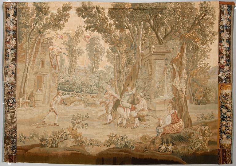 VÄVD TAPET, gobelängteknik, Frankrike/Flanderna, 1800-talets andra hälft/omkr år 1900. Ca 253x360 cm.